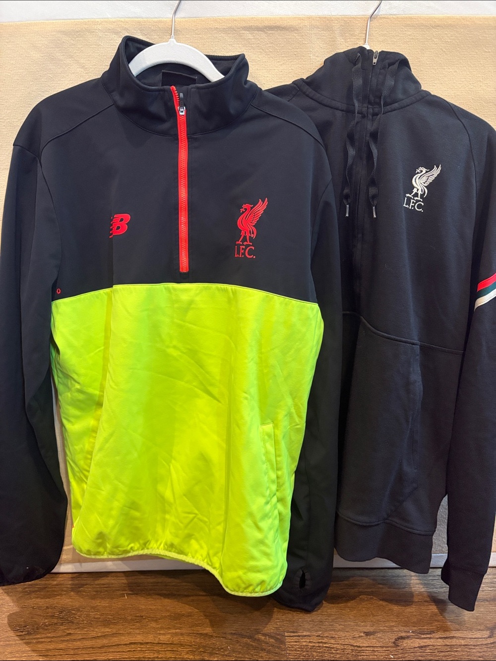 New Balance Liverpool FC Quarter-Zip Pullover & Nike Full Zip Hooded Sweatshirt